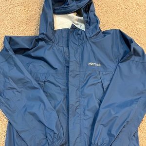 Boys, Marmot rain jacket. Size M. Blue